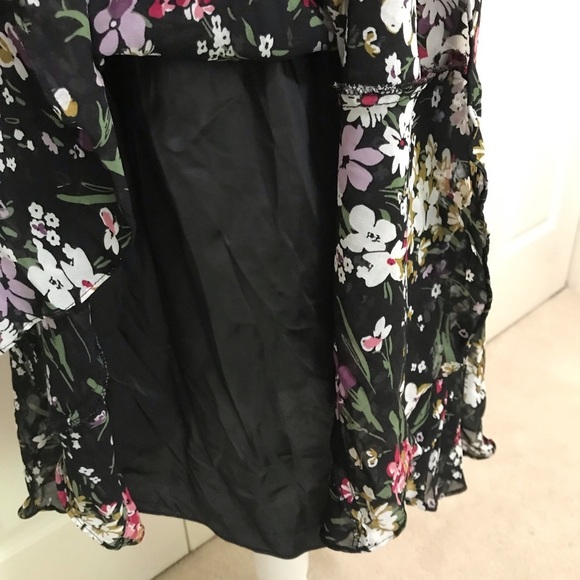 Chaps Ralph Lauren Black Floral Bateau Neck Mermaid Midi Dress 10 - Picture 12 of 15